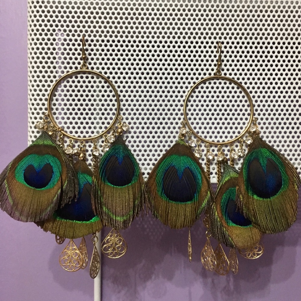 Peacock Feather Earrings
